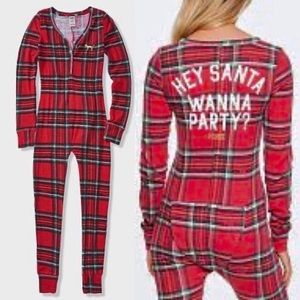 Victoria’s Secret Pink Hey Santa Wanna Party Onesie